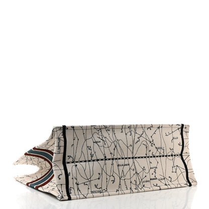 Christian Dior Canvas Embroidered Large Zodiac Book Tote Latte Multicolor 4 of 17