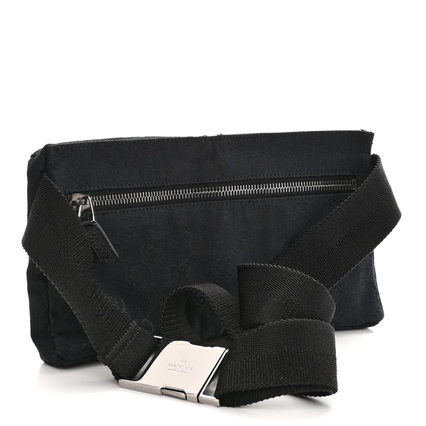 GG Monogram Double Pocket Belt Bag Black