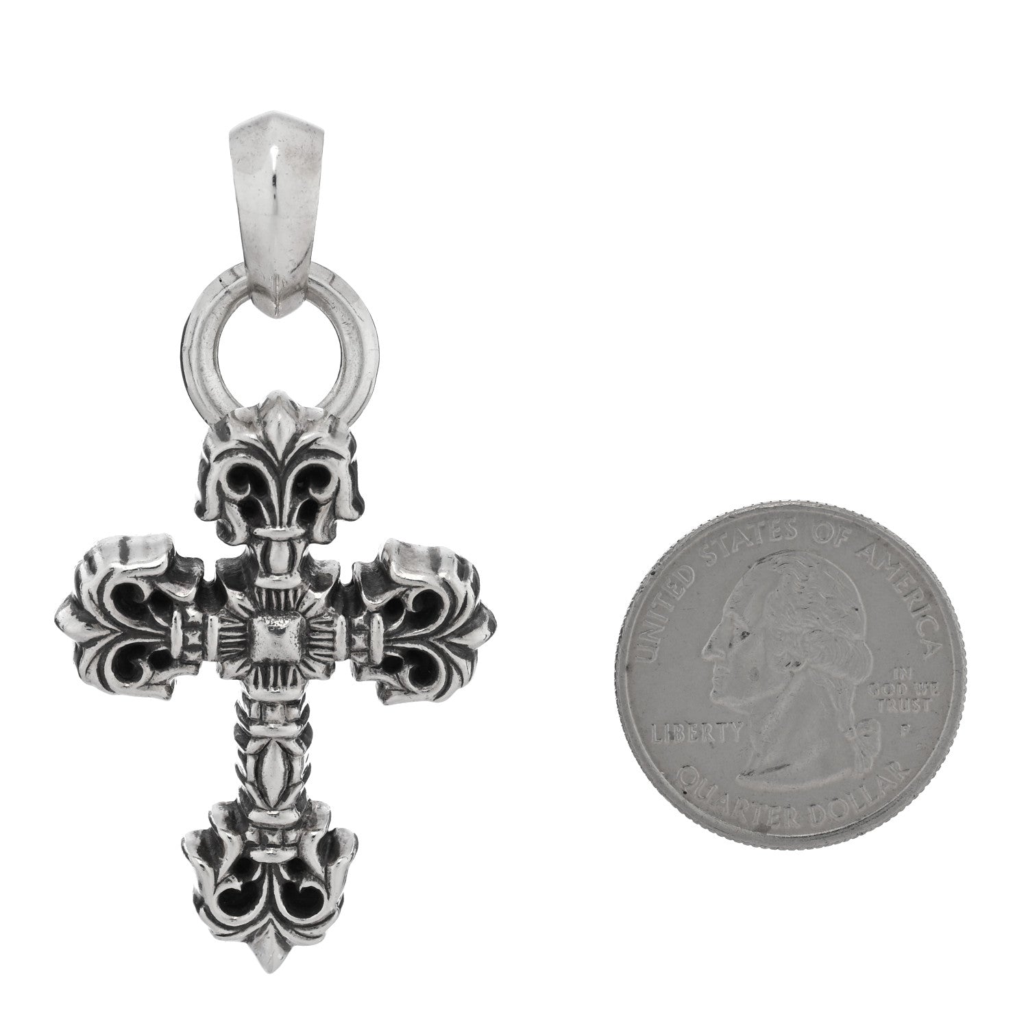 Chrome Hearts Sterling Silver Filigree Cross Pendant 2 of 3