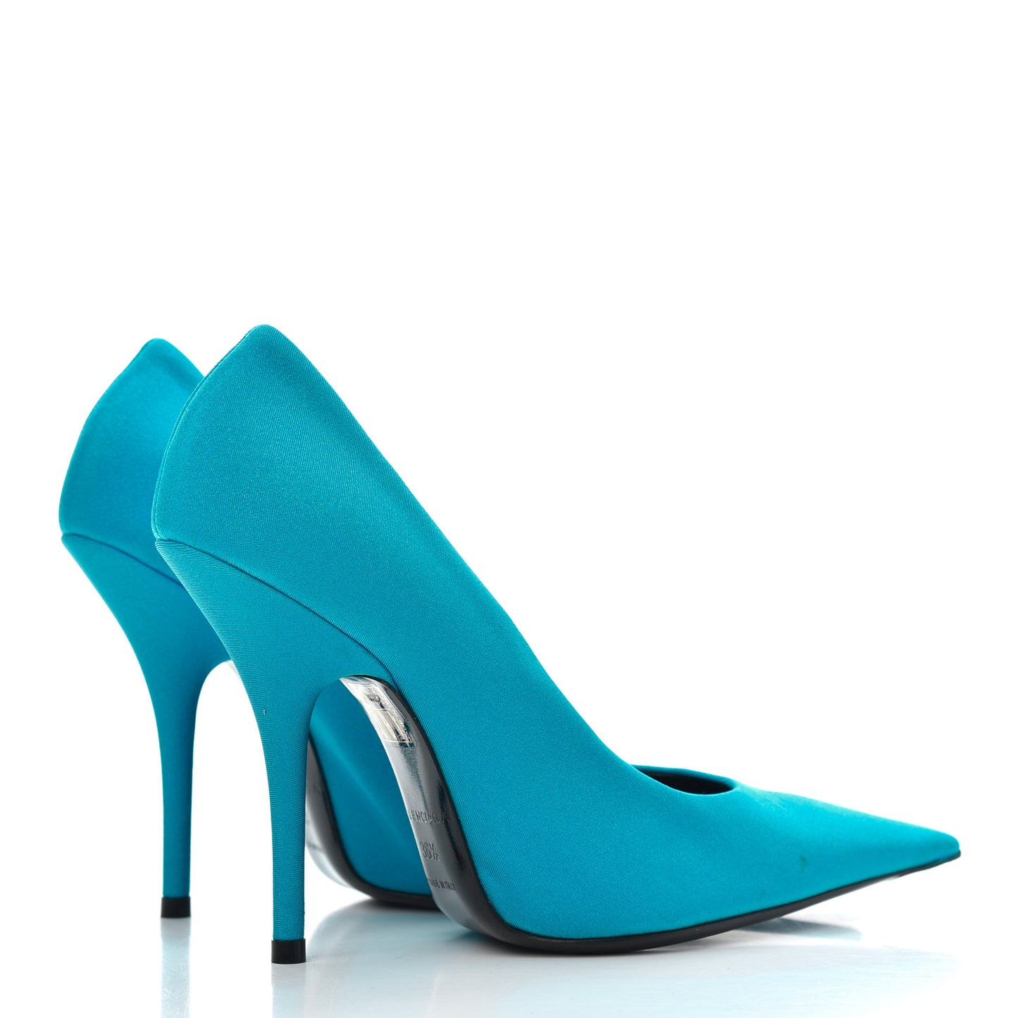 Spandex Knife Pointed 110mm Pumps 36.5 Bleu Turquoise
