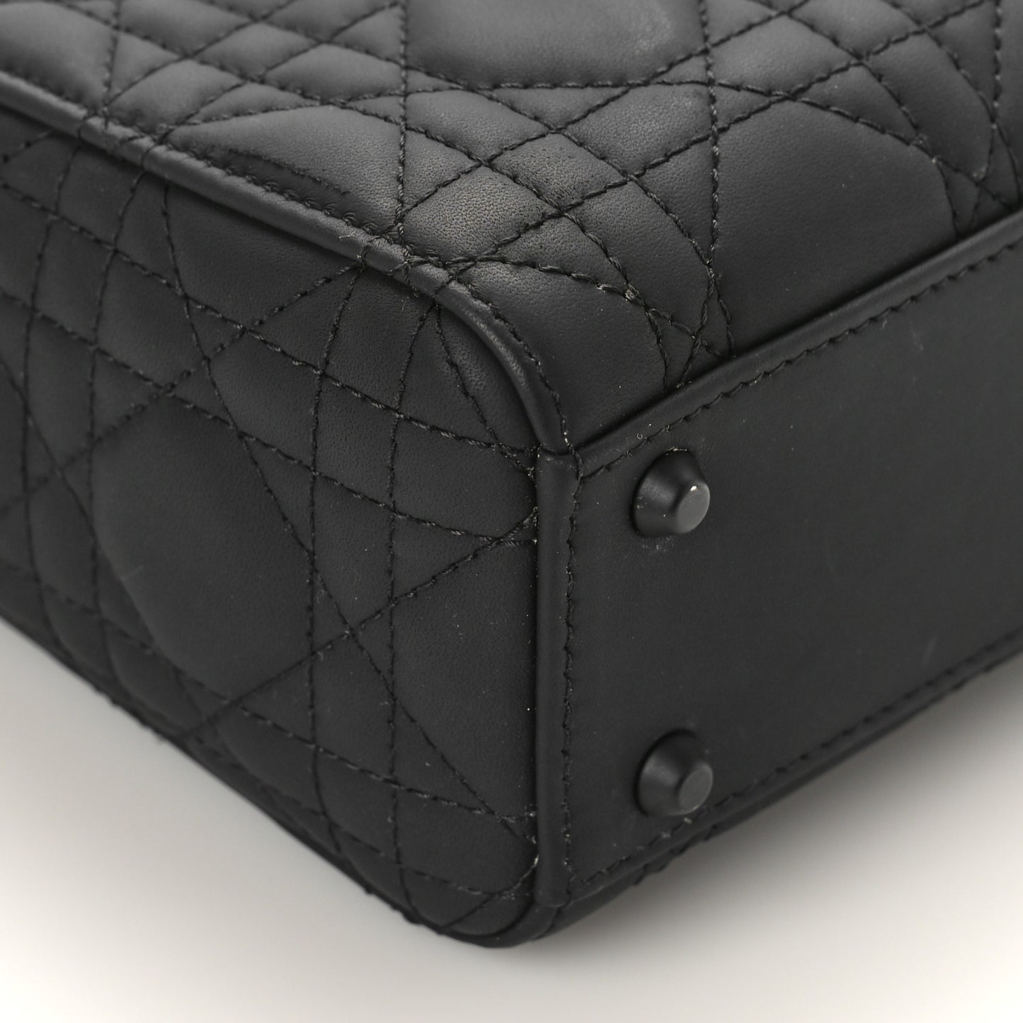 Ultra Matte Calfskin Cannage Mini Lady Dior Black