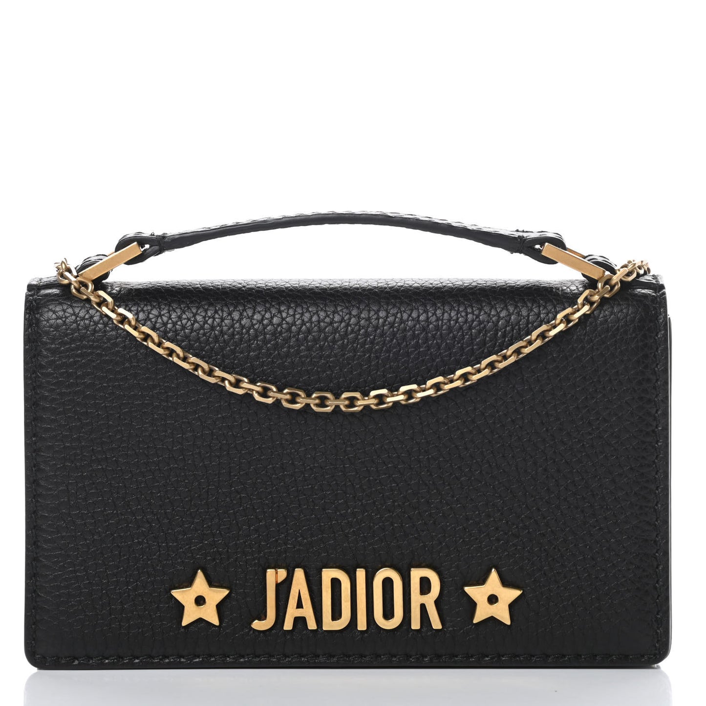 Grained Calfskin J'adior Clutch Black