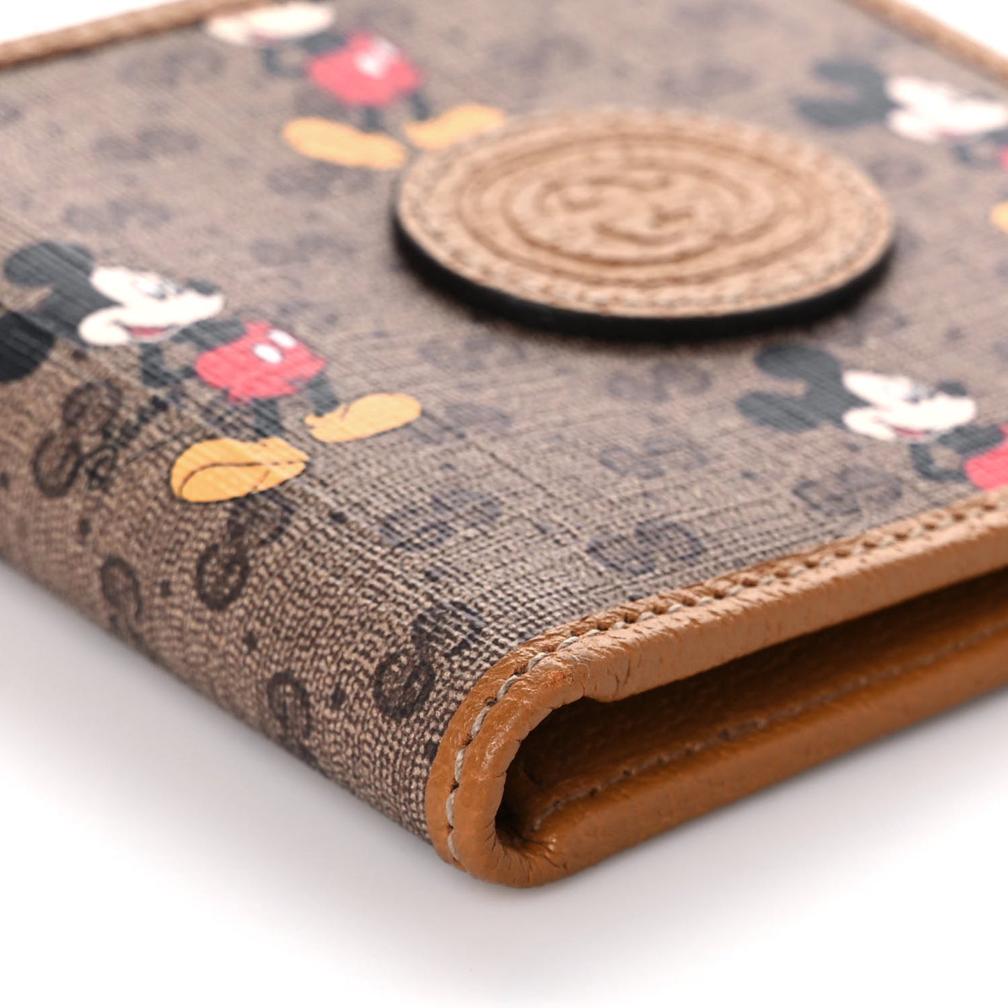 X DISNEY Mini Vintage GG Supreme Monogram Mickey Mouse Wallet Beige Vintage Sun Oil