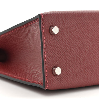 Hermes Epsom Mini Kelly Sellier 20 Sangle Cordage Rouge H Orange Field Rose Tyrien 10 of 12