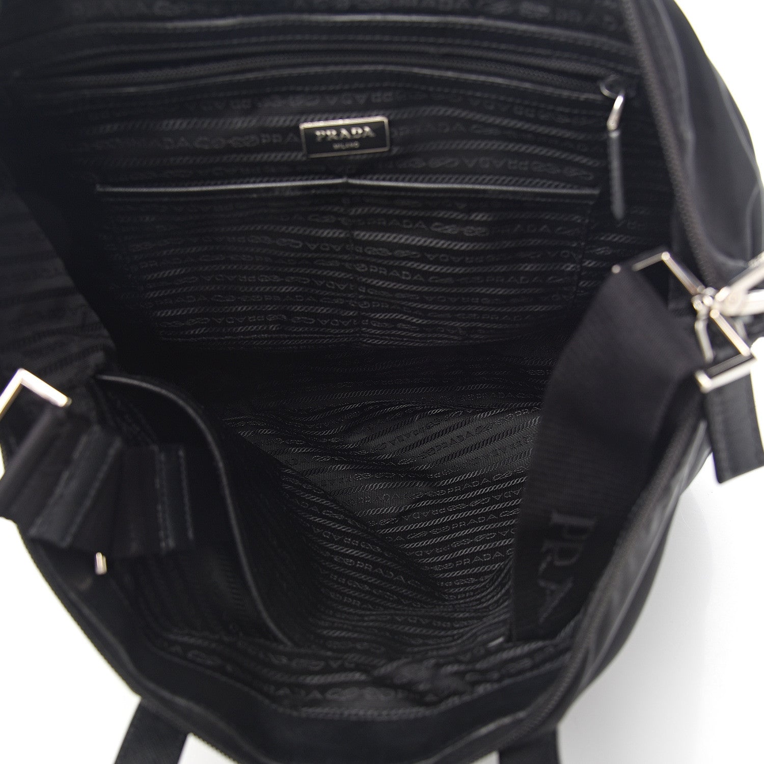 Prada Tessuto Nylon Saffiano Tote Black 4 of 9