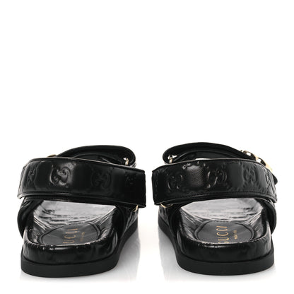 Gucci Guccissima GG Embossed Womens Sandals 37 Black 8 of 15