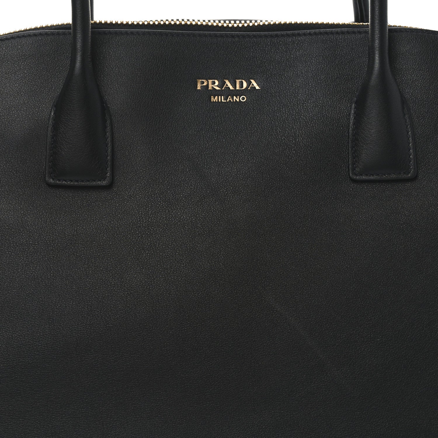 Prada Calfskin Large Top Handle Tote Black 7 of 9