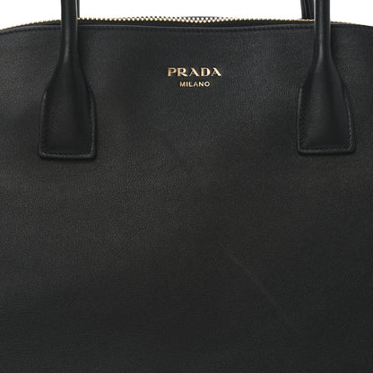 Prada Calfskin Large Top Handle Tote Black 7 of 9