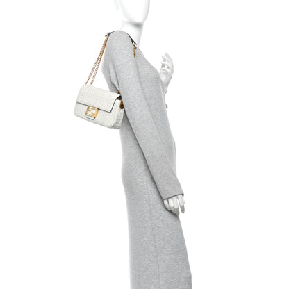 Fendi Nappa Small FF Embossed Midi Chain Baguette White 2 of 9