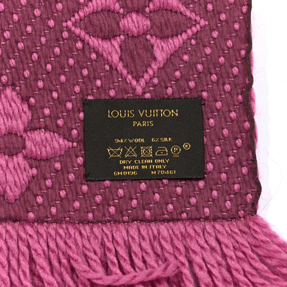Louis Vuitton Wool Silk Logomania Scarf Pink 4 of 4