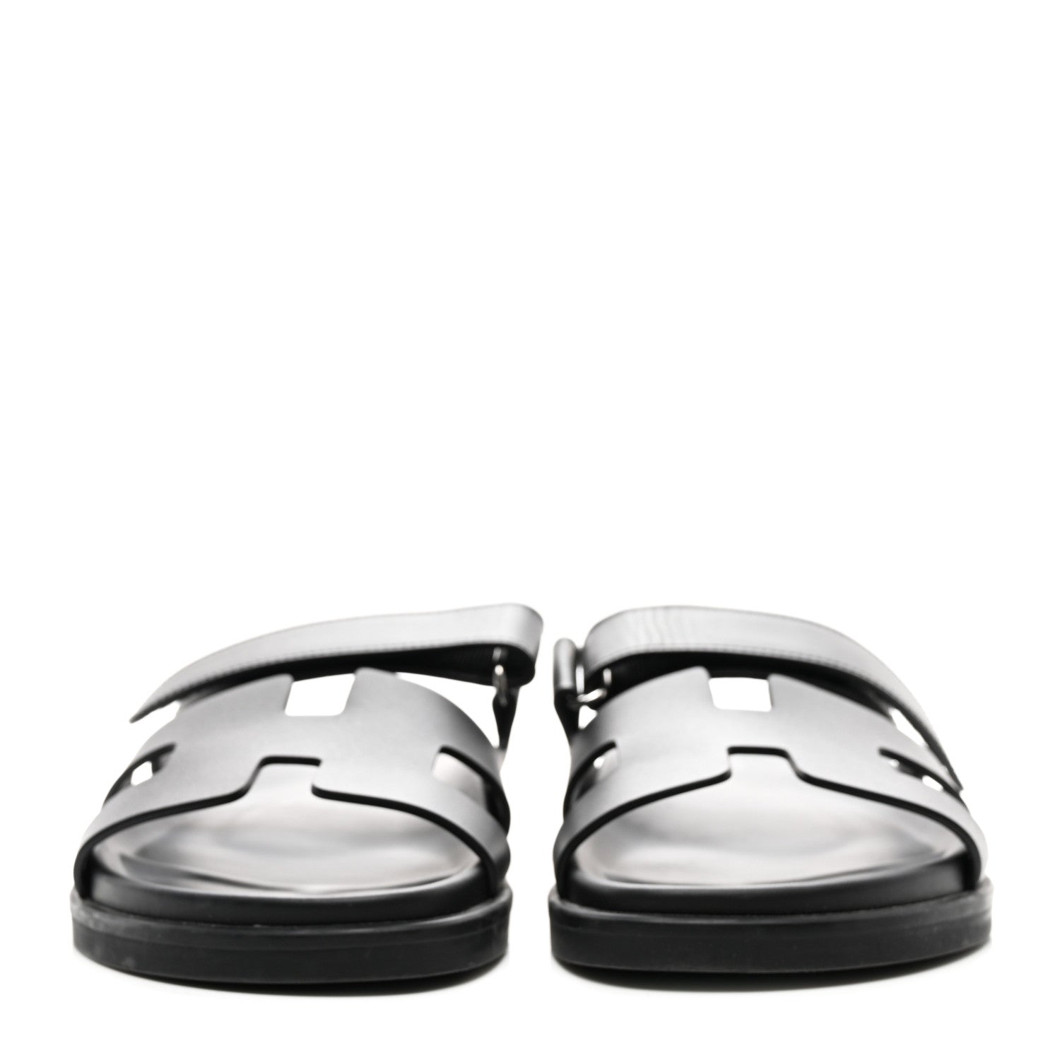Hermes Calfskin Womens Chypre Sandals 38 Black 2 of 9