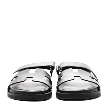 Hermes Calfskin Womens Chypre Sandals 38 Black 2 of 9