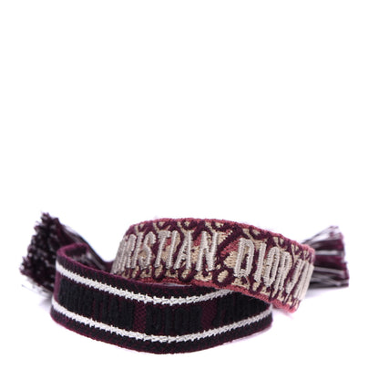 Christian Dior Woven Cotton J'Adior Friendship Bracelet Set Burgundy 1 of 8