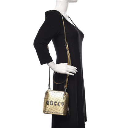 Gucci X SEGA Calfskin GUCCY Stars Mini Dome Shoulder Bag Gold 2 of 12