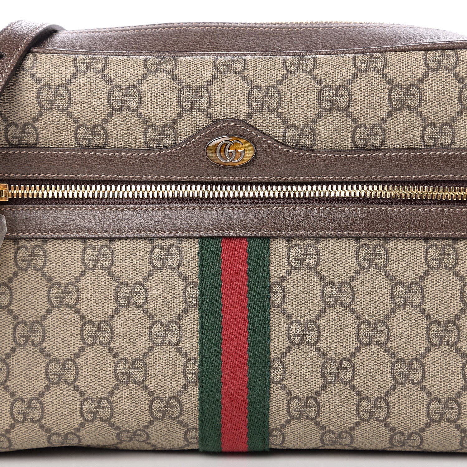 Gucci GG Supreme Monogram Web Small Ophidia Shoulder Bag Brown 9 of 9