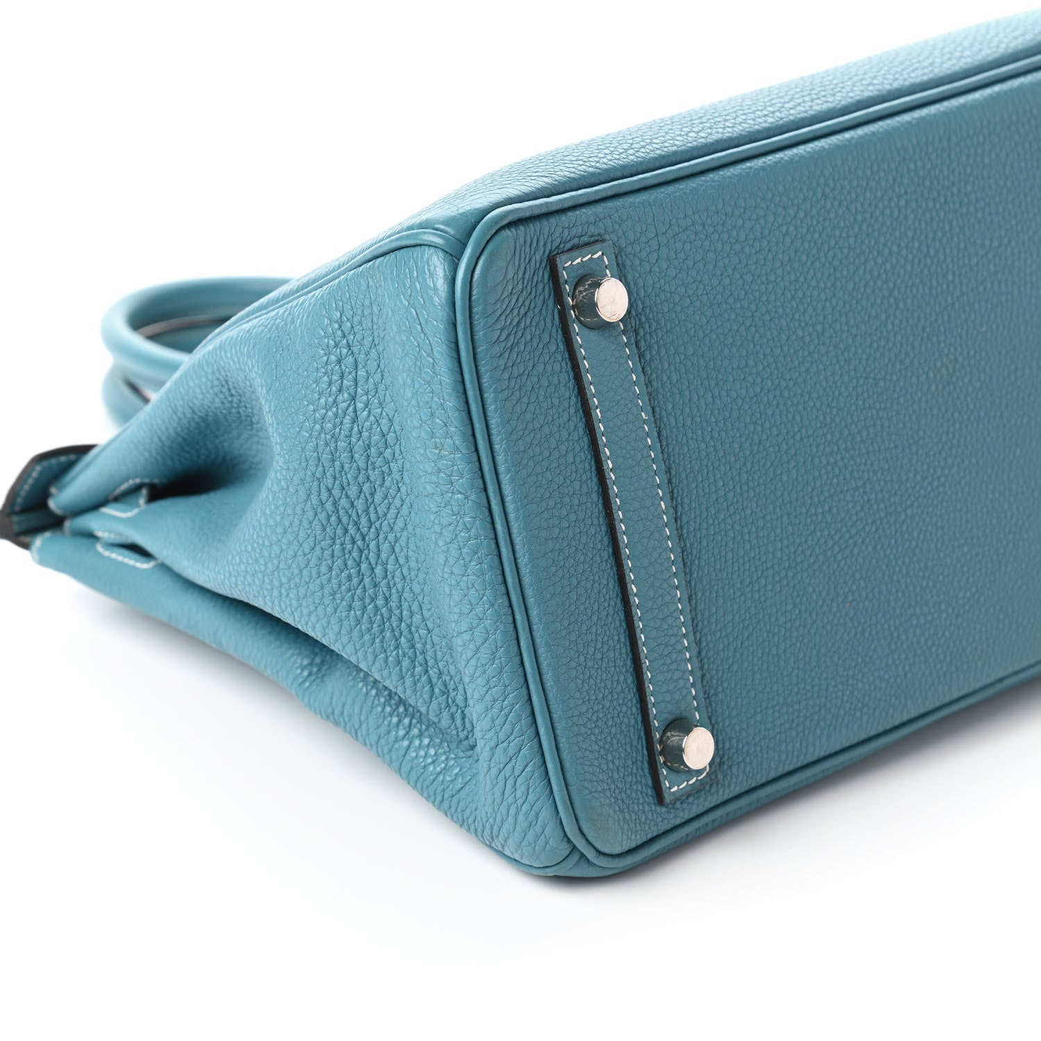 Hermes Taurillon Clemence Birkin 30 Blue Jean 6 of 10