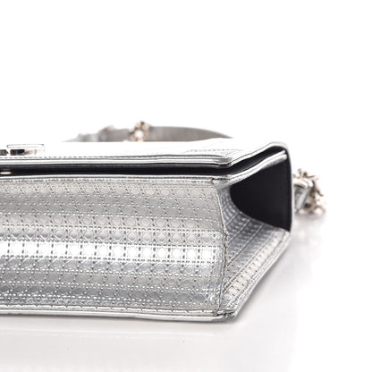 Christian Dior Metallic Patent Micro-Cannage Medium Diorama Flap Bag Silver 11 of 11