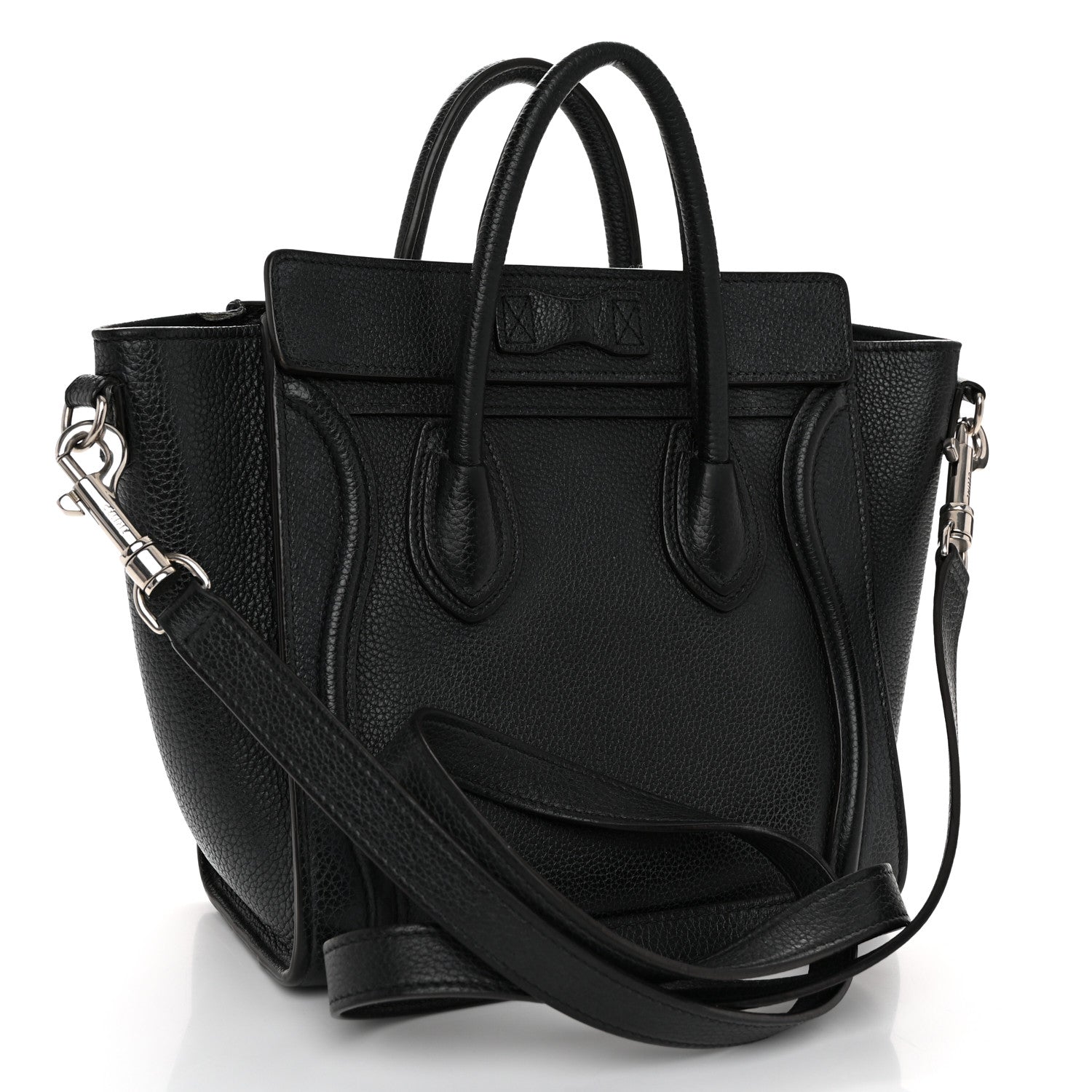 Celine Drummed Calfskin Nano Luggage Black 3 of 11