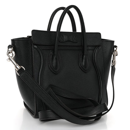 Celine Drummed Calfskin Nano Luggage Black 3 of 11