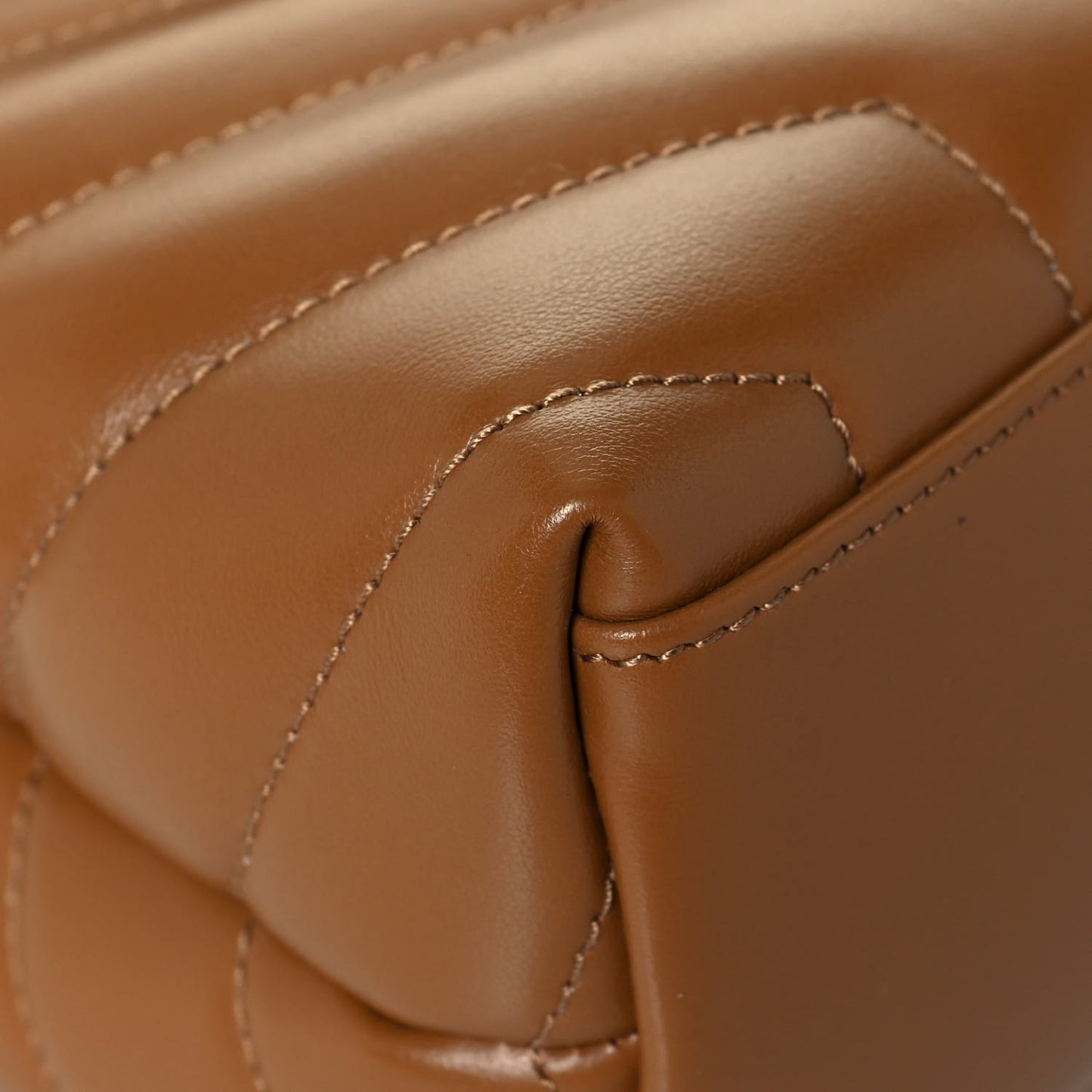 Calfskin Y Quilted Monogram Small Loulou Chain Satchel Dark Natural
