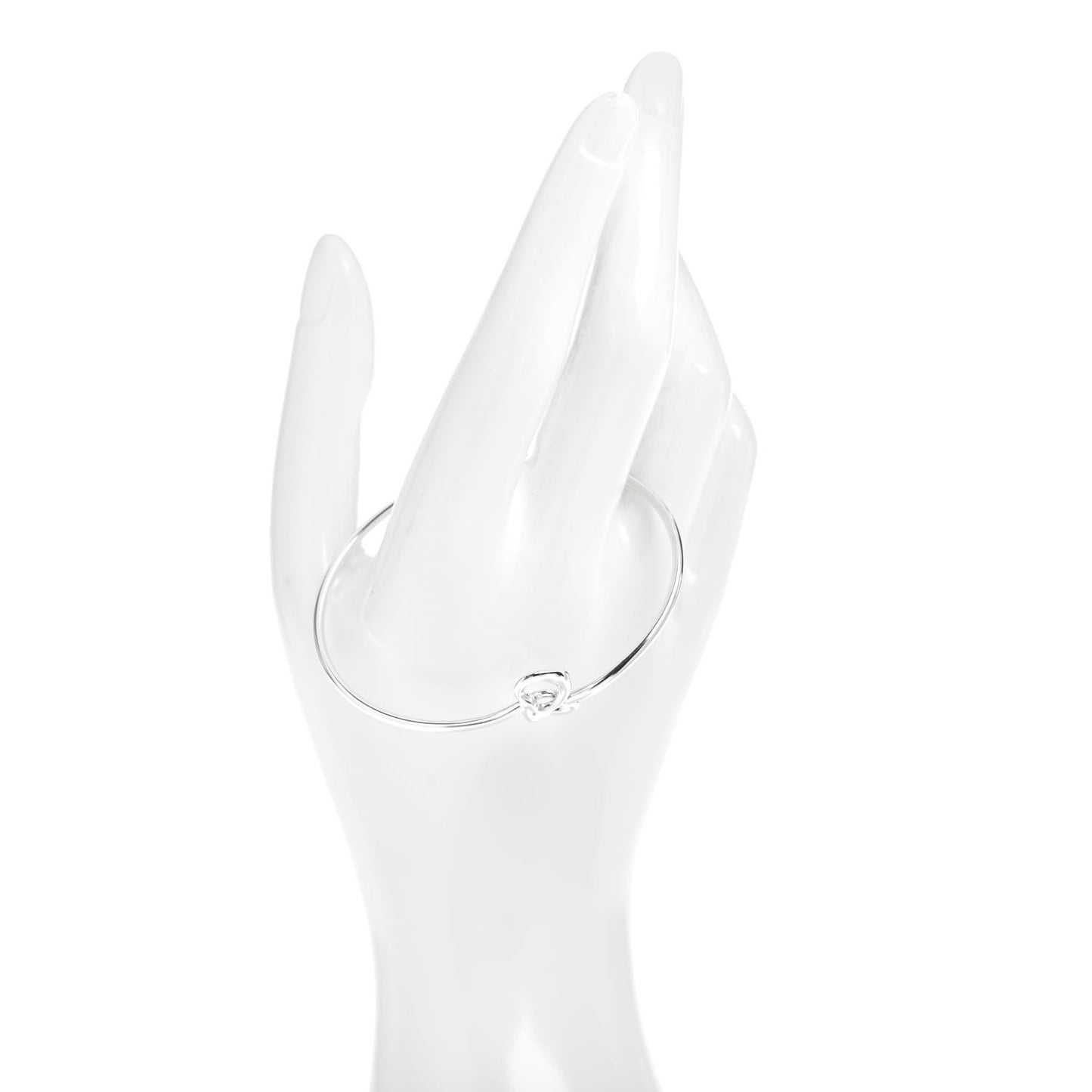 Sterling Silver Elsa Peretti Double Open Heart Bangle Bracelet