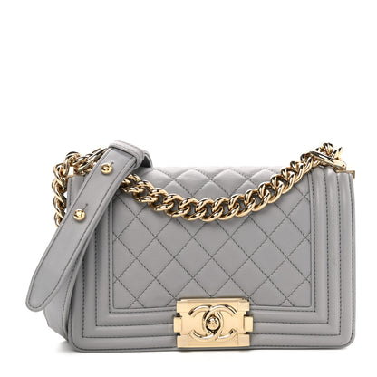 Chanel Calfskin Quilted Small Boy Flap Grey 1 of 11