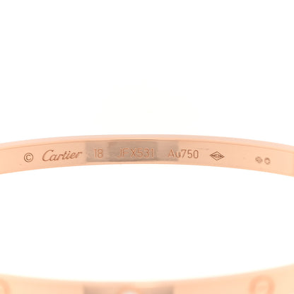 Cartier 18K Pink Gold 6 Diamond Small LOVE Bracelet 18 3 of 7