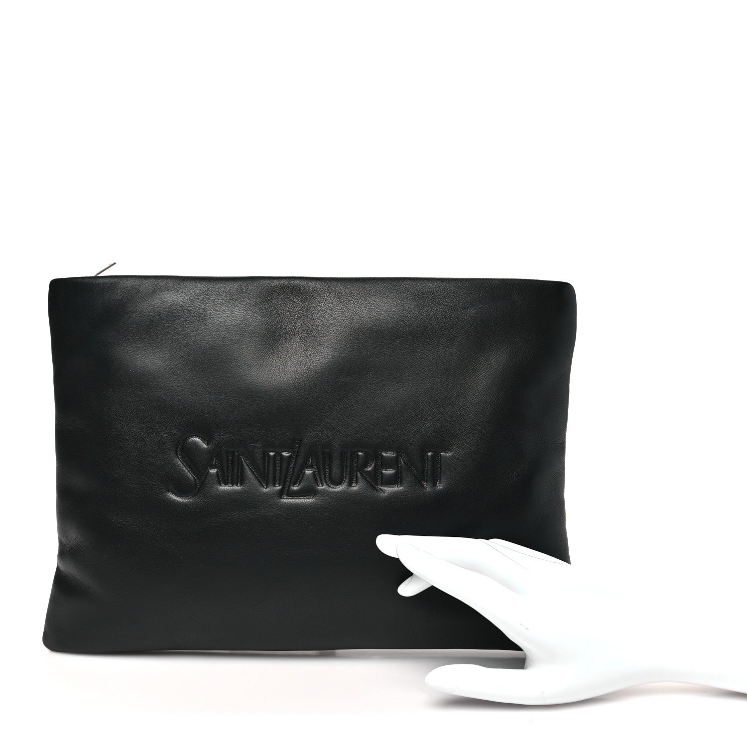 Saint Laurent Lambskin Large Puffy Pouch Black 2 of 8