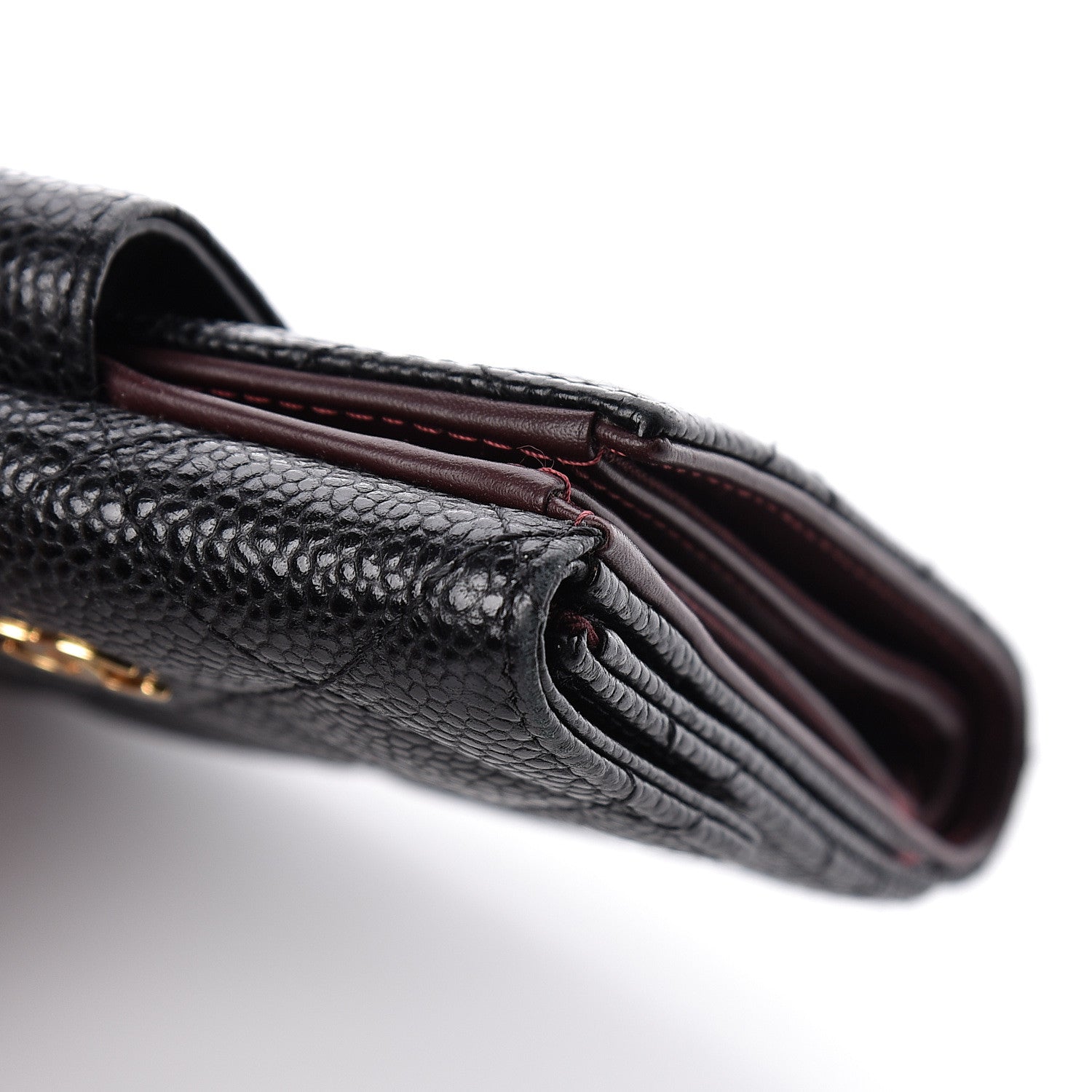 Chanel Caviar Quilted Compact French Flap Wallet Black 9 of 13