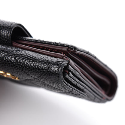 Chanel Caviar Quilted Compact French Flap Wallet Black 9 of 13