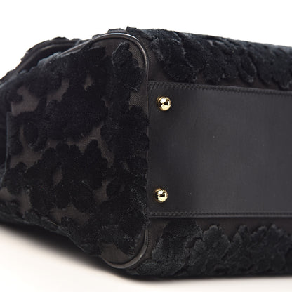 Dolce & Gabbana Velvet Floral Large Miss Sicily Satchel Black 7 of 12