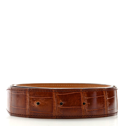 Hermes Shiny Porosus Crocodile 32mm Belt Strap 80 32 Etrusque 2 of 4