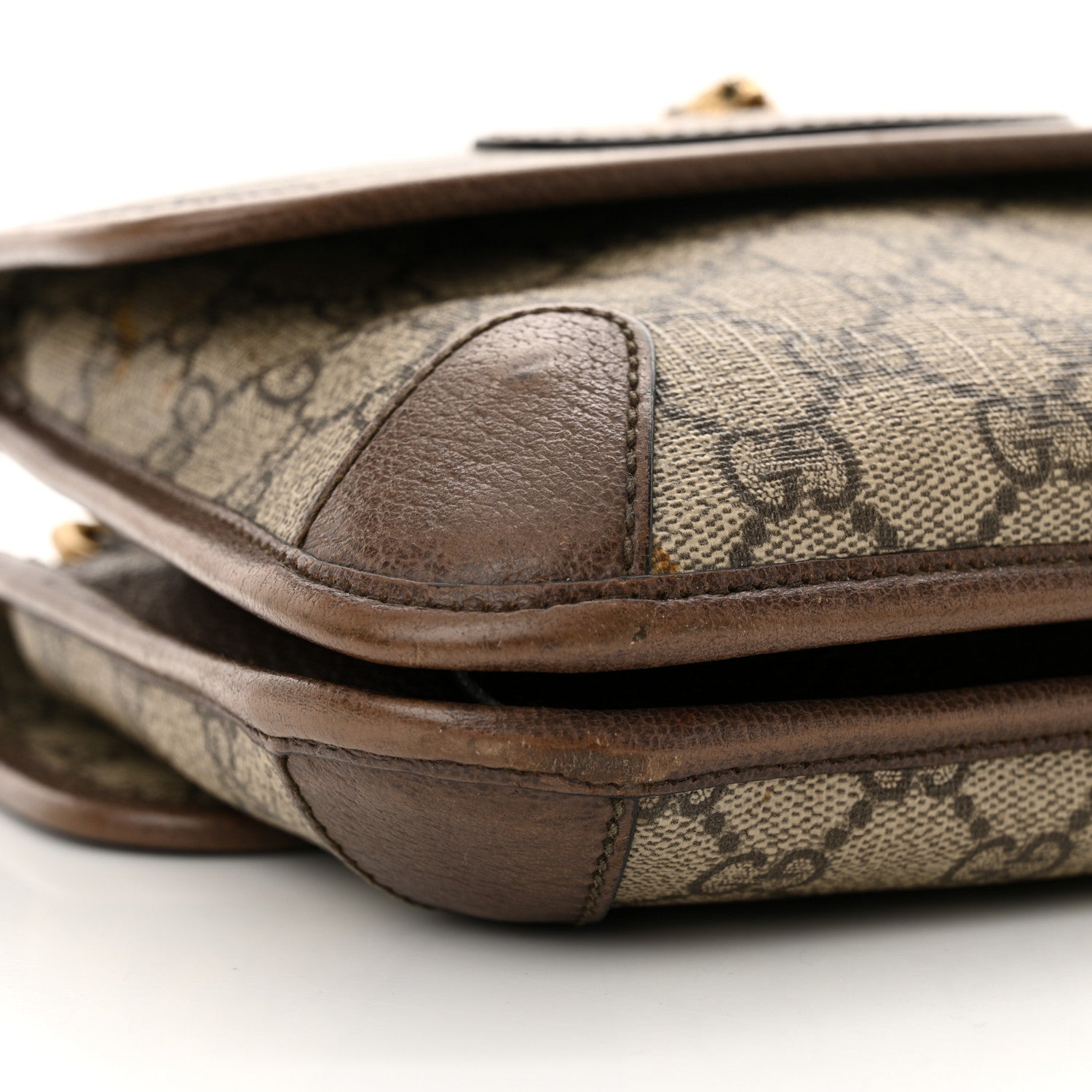 Gucci GG Supreme Monogram Web Small Neo Vintage Double Flap Messenger Bag Beige New Acero 9 of 16