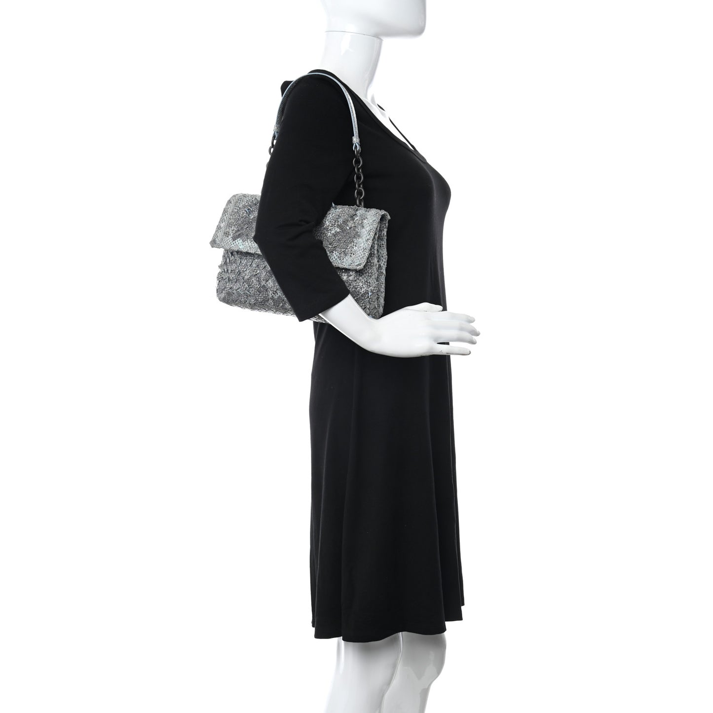 Tobu Ayers Intrecciato Small Olimpia Shoulder Bag Grey