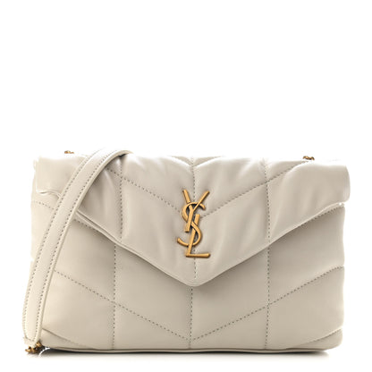 Saint Laurent Lambskin Quilted Toy Loulou Puffer Monogram Chain Satchel Crema Soft 1 of 9