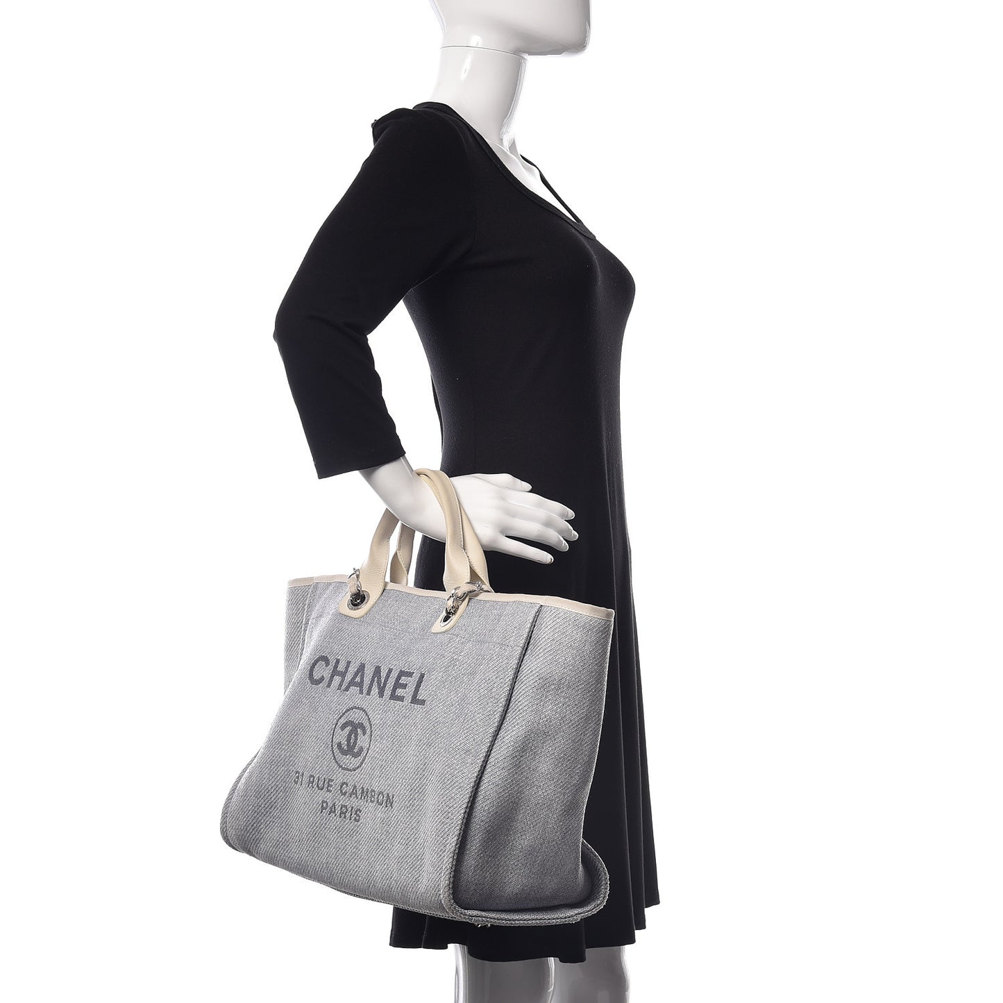 Woven Straw Large Deauville Tote Blue