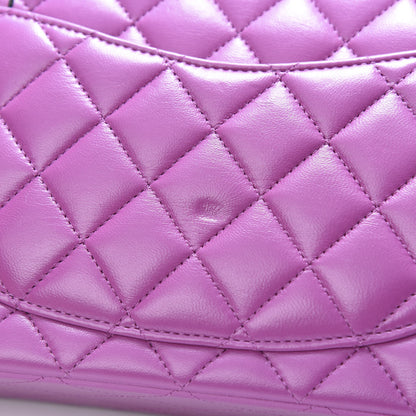 Chanel Lambskin Quilted Small Double Flap Purple 11 of 11