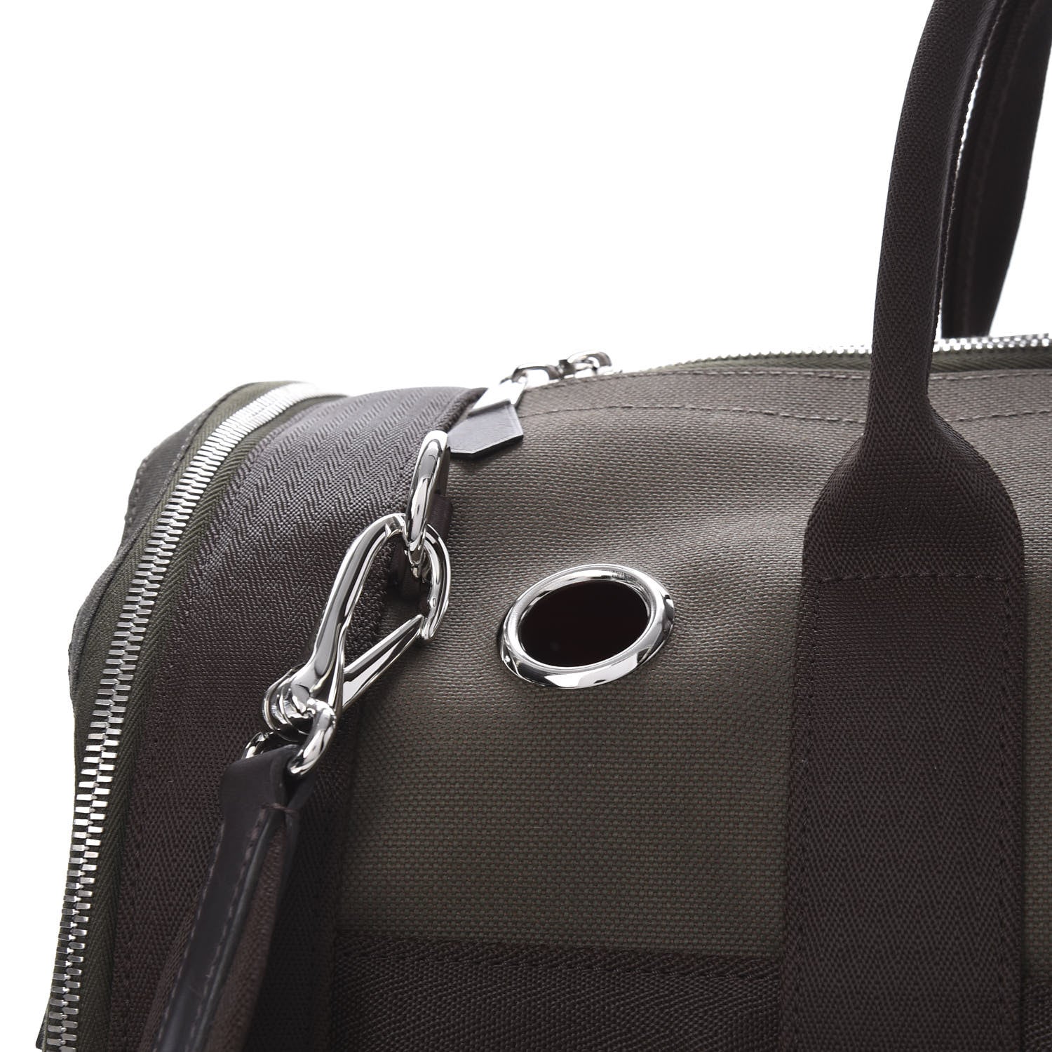 Hermes Fabric Carrying Dog Bag Kaki Feu 12 of 15