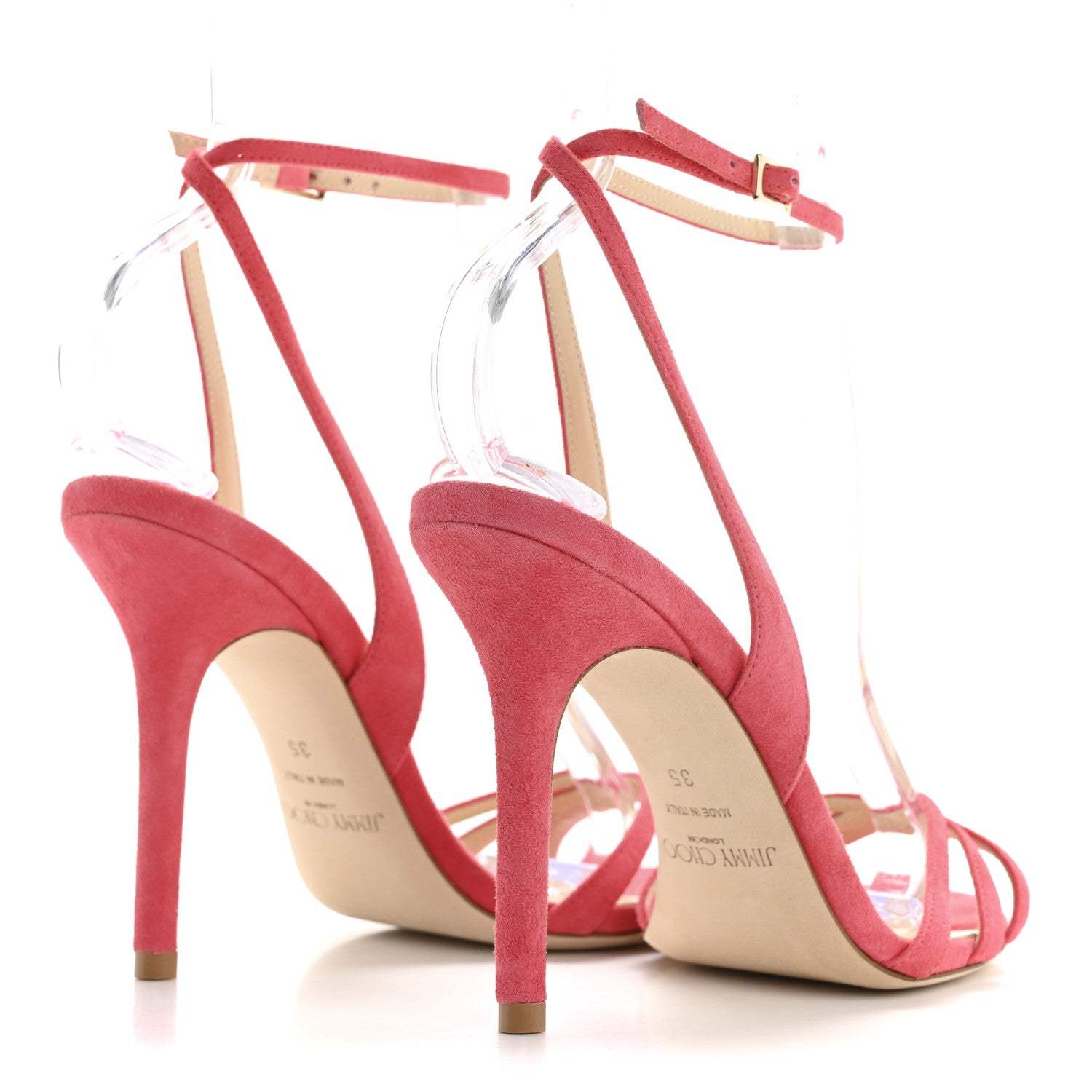 Jimmy Choo Suede Dielle 100 Mule Pumps 35 Coral 5 of 10