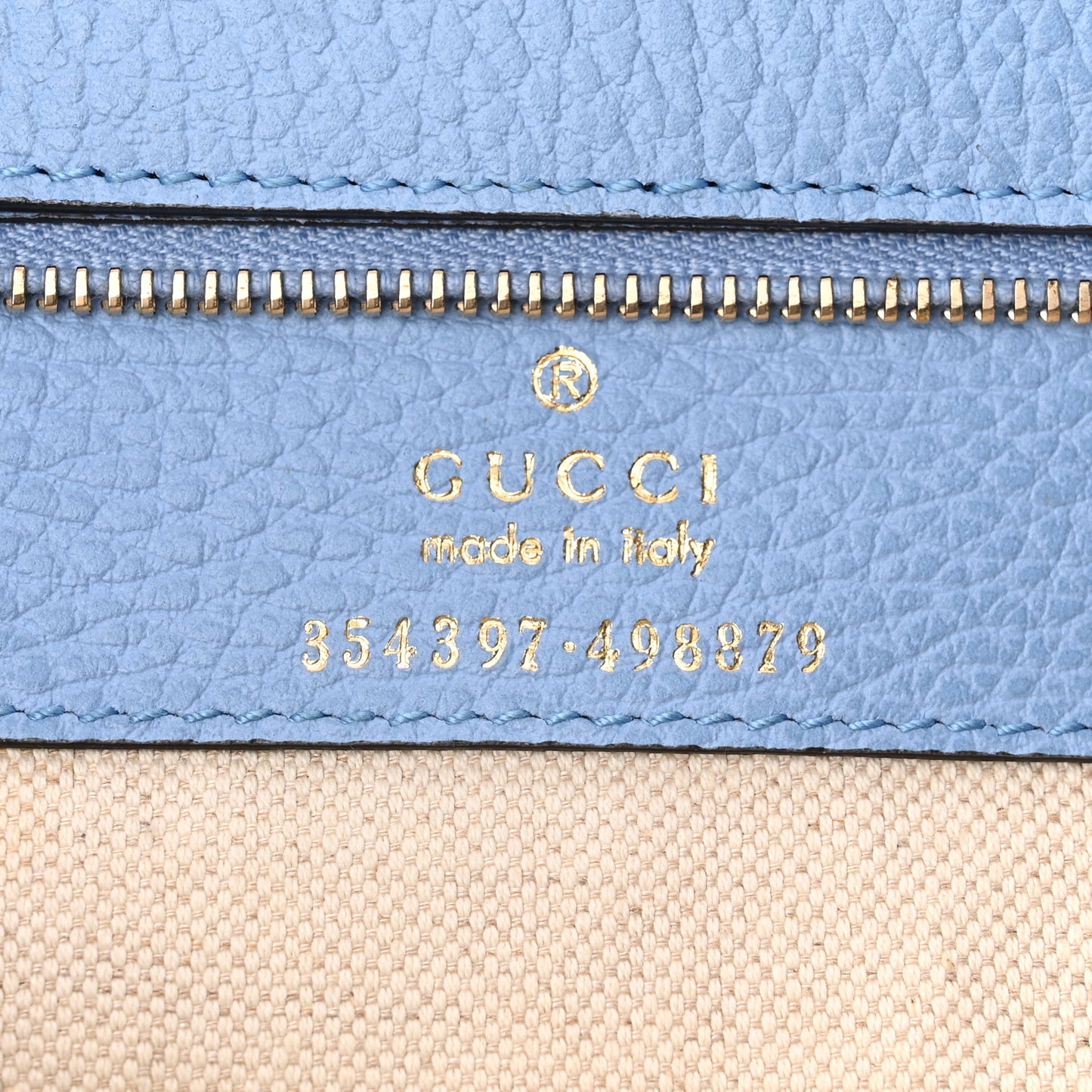 Dollar Calfskin Medium Swing Tote Camelia Mineral Blue