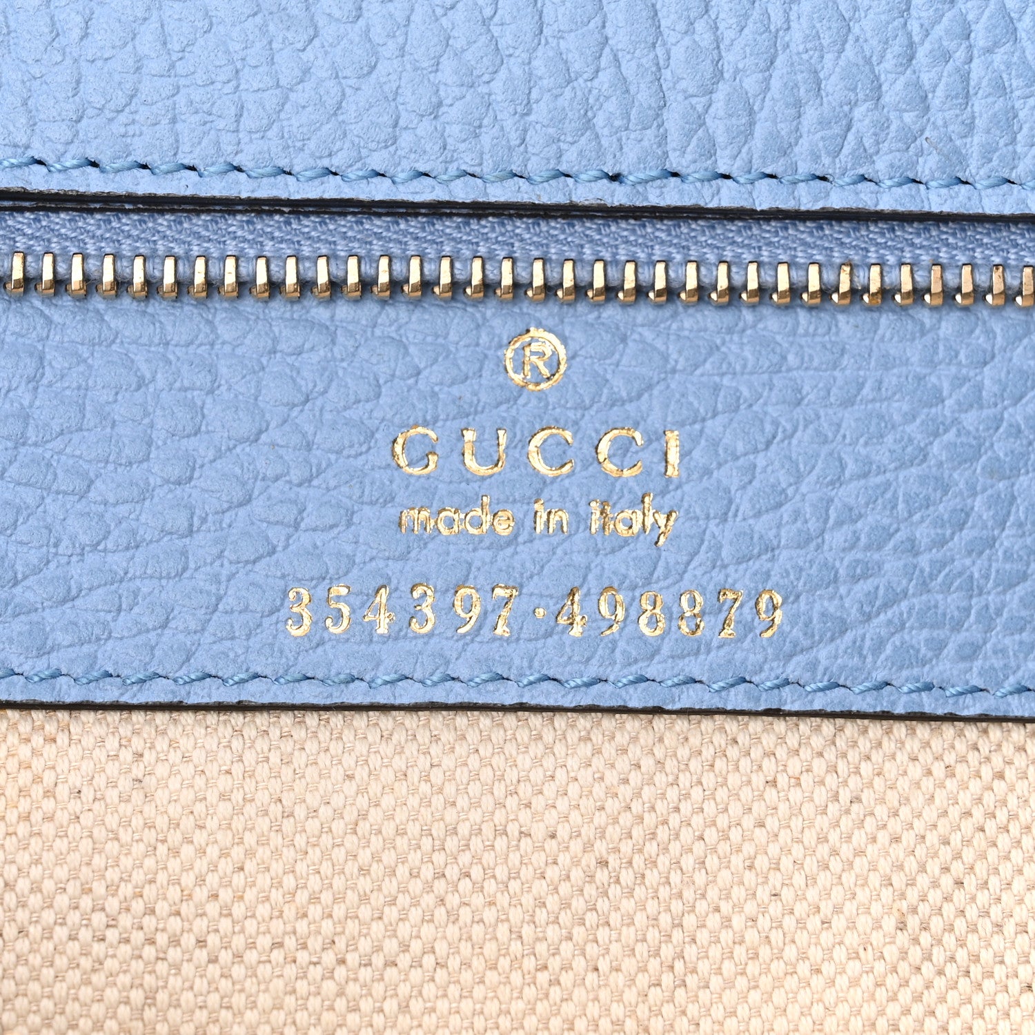 Gucci Dollar Calfskin Medium Swing Tote Camelia Mineral Blue 7 of 16