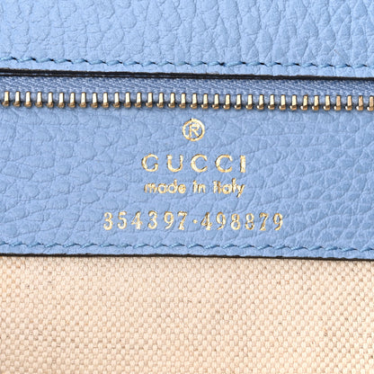 Gucci Dollar Calfskin Medium Swing Tote Camelia Mineral Blue 7 of 16