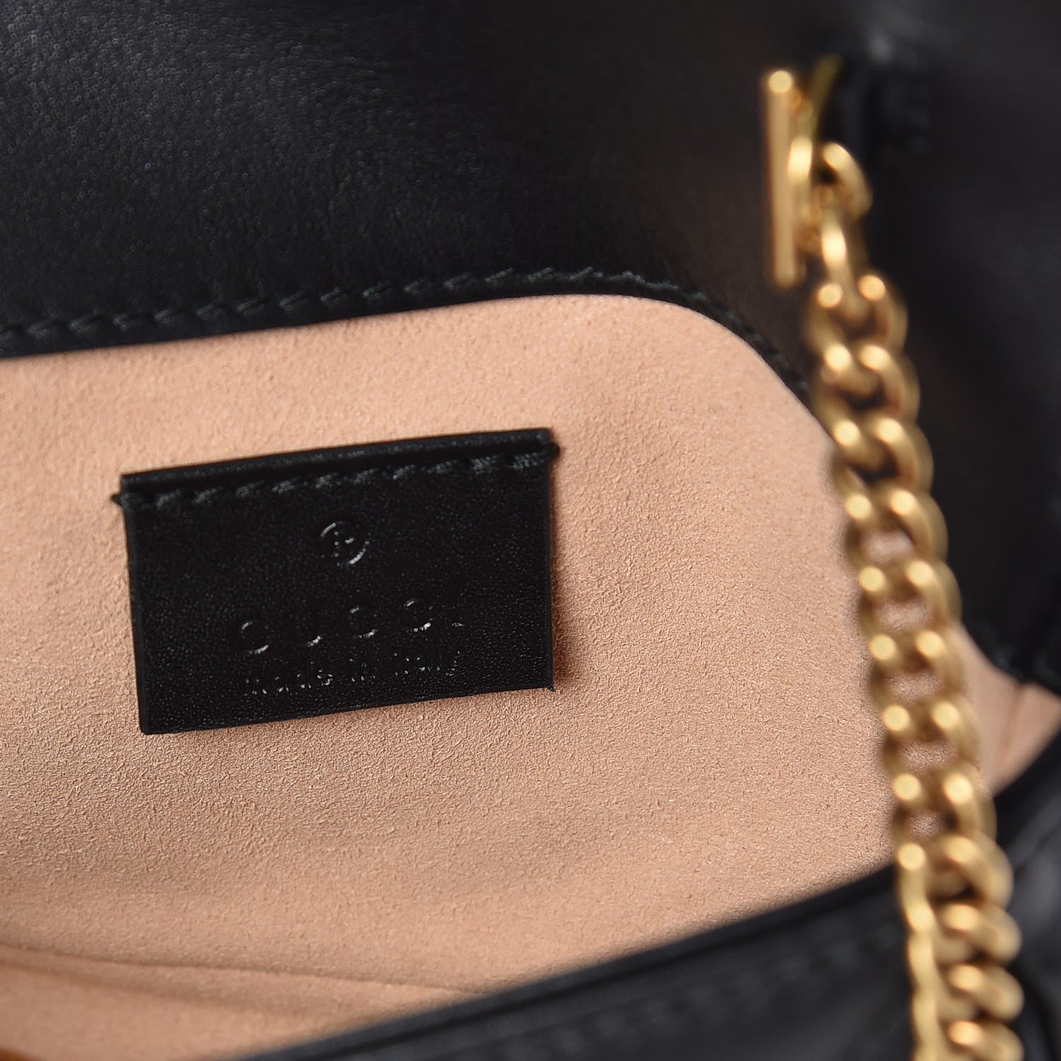 Gucci Calfskin Matelasse Super Mini GG Marmont Shoulder Bag Black 8 of 9