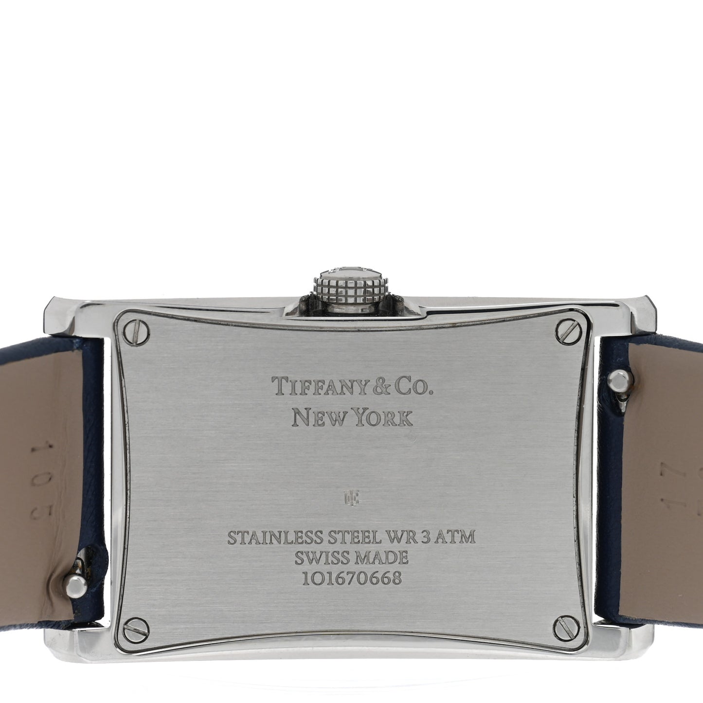 Stainless Steel Calfskin 22mm East West Quartz Watch Blue