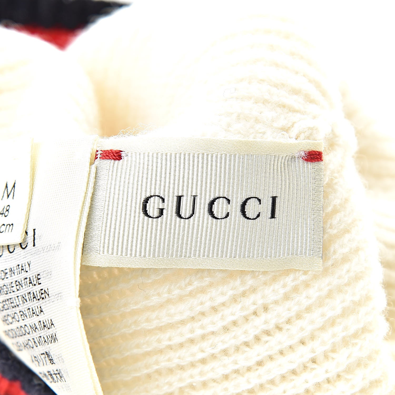 Gucci Cashmere Web Kids Beanie Hat M White 5 of 6