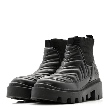 Gucci Calfskin Nappa Matelasse Frances Chelsea Boots 35.5 Black 7 of 28