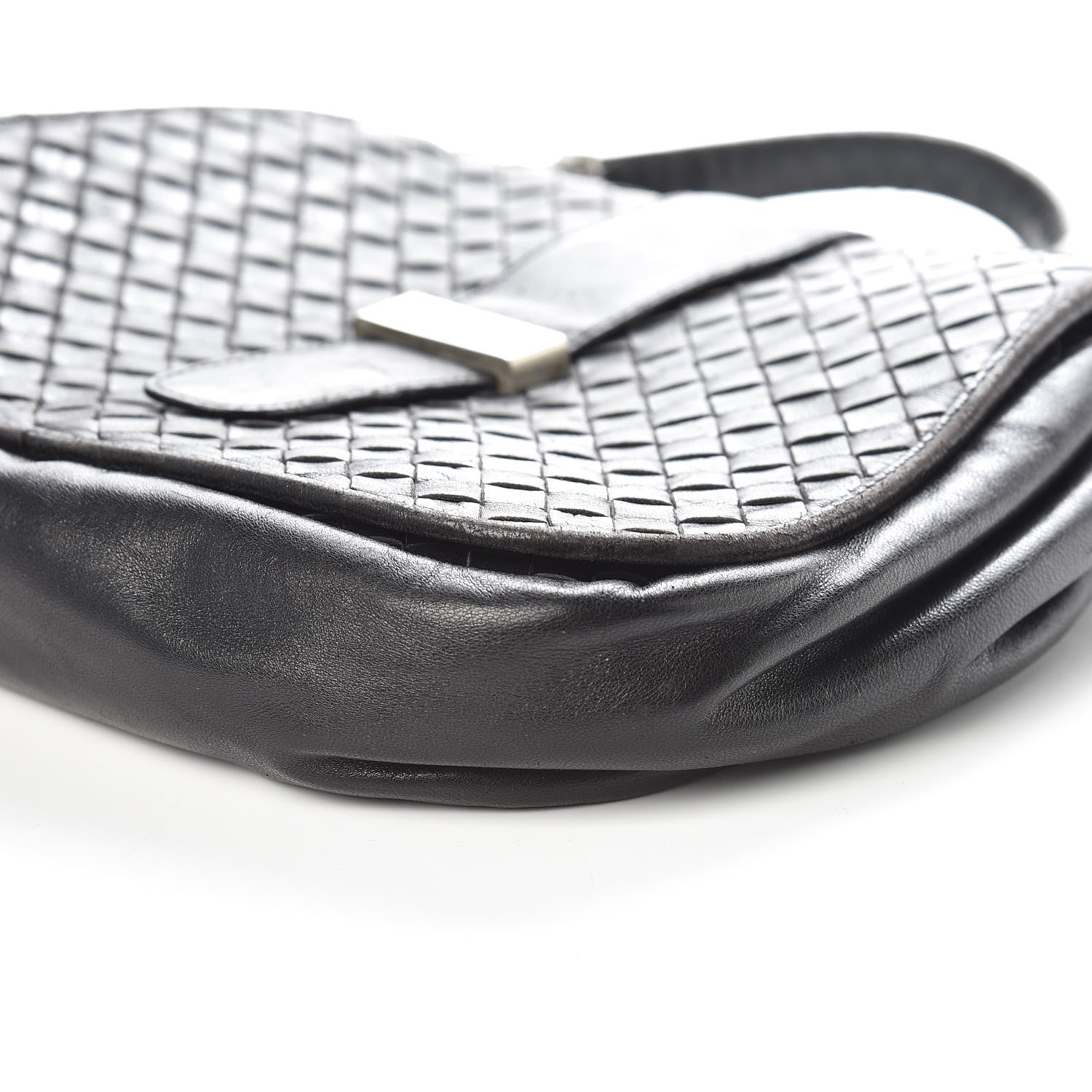 Bottega Veneta BOTTEGA VENETA Nappa Intrecciato Flap Bag Black 11 of 12