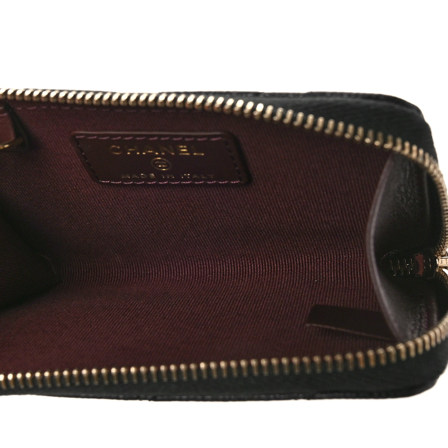 Caviar Quilted Zipped Key Holder Case Black