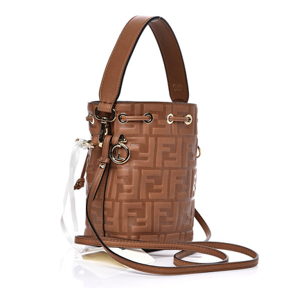 Fendi Vitello Cristallo Nature F is Fendi FF 1974 Embossed Mini Mon Tresor Bucket Bag Cuoio 3 of 9
