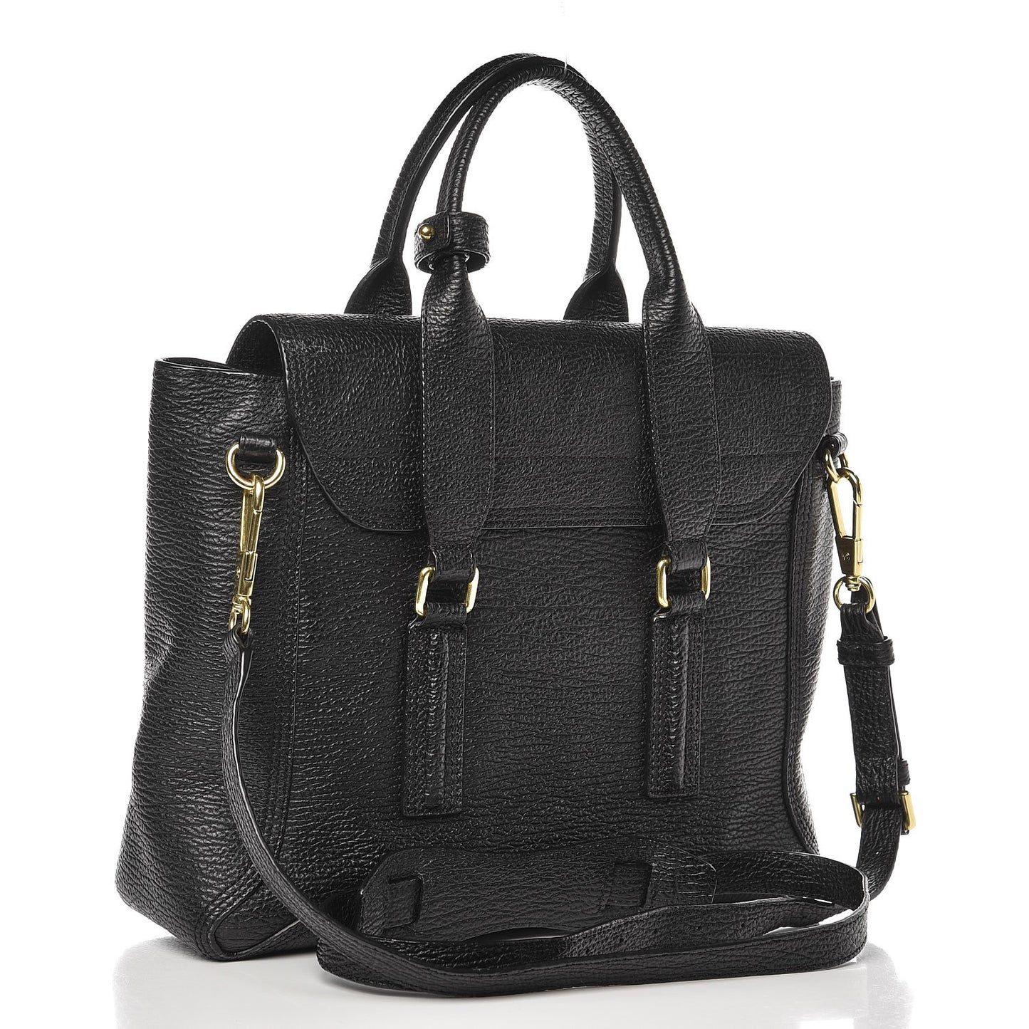 3.1 Textured Calfskin Medium Pashli Satchel Black
